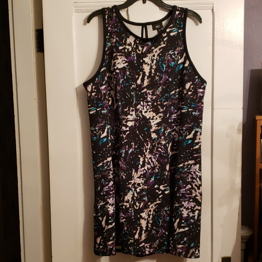 Abstract Scuba Skater Dress